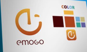 A close up of the logo for coloremogo